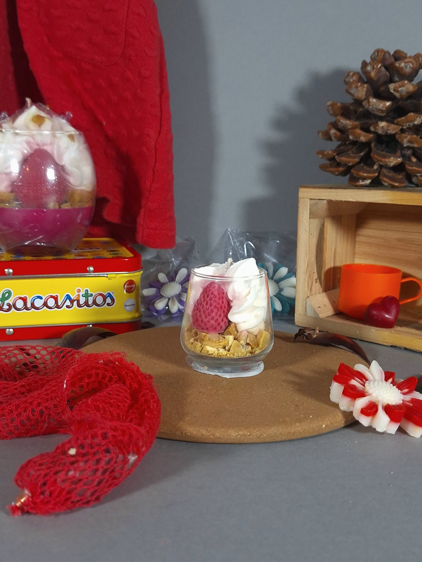 bougie mini verrine de fruits rouges