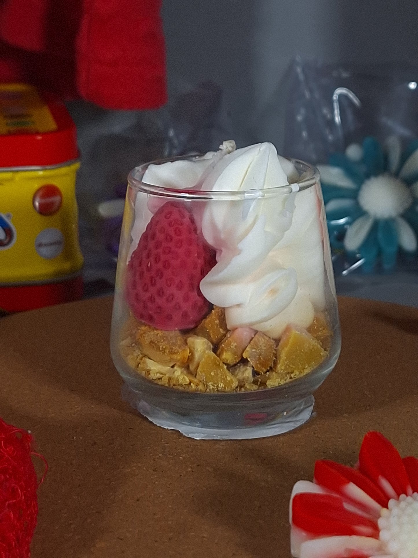 bougie mini verrine de fruits rouges